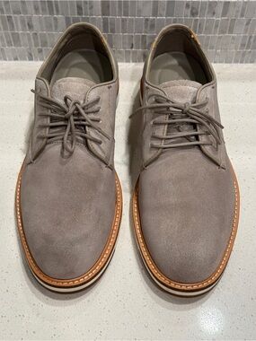 Marc Fisher Taupe Suede Derby Shoes